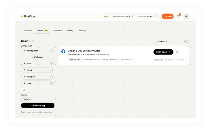 PostSpy Dashboard